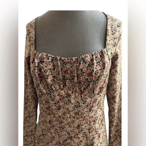 Zara Rose Floral Print Mini Dress Medium - Picture 4 of 15